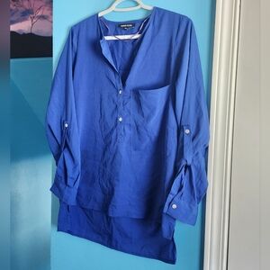 Paper Moon Blue High Low Blouse Dress Shirt